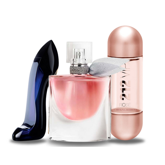 Kombination aus 3 Düften GOOD GIRL, LA VIE EST BELLE and 212 VIP ROSÉ 100 ml